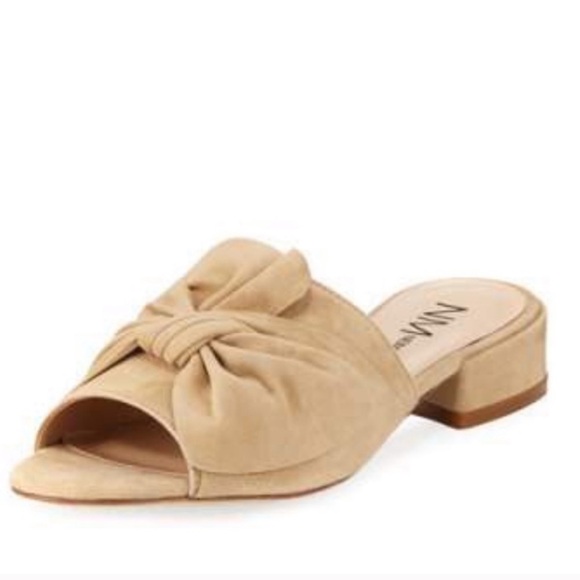 Neiman Marcus Sancha Bow Slide Mules - Picture 1 of 4